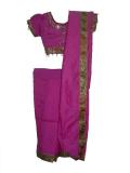 Ready-to-wear magenta Indian silk saree for girls (SR52007)