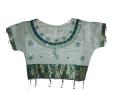 Kids Sari,Green readymade silk Indian kids saree blouse(SR52018)