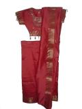 Tell me more about Kids Saree, Readymade Saree for Kids in Coral Color (SR52031)