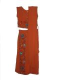 Readymade Kids Saree in Orange Georgette, 2 Yr Old (SR90001)