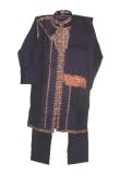 Dark blue hand embroidered kurta sherwani (KP10504)