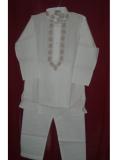 White cotton kurta pajama with embroidery (KP17003) White cotton kurta pajama with embroidery (KP17003)
