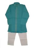 Blue cotton kurta pajama with embroidery for kids (KP23003) Blue cotton kurta pajama with embroidery for kids (KP23003)