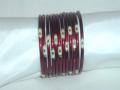 Fancy maroon bangles w/ mirror work for kids/adults (BL01001)