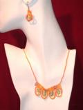 Handmade bead necklace with earrings (NS05001)