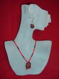 Handmade bead necklace with earrings (NS06001) Handmade bead necklace with earrings (NS06001)