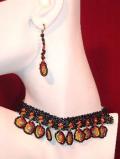 Handmade bead choker with earrings (NS08001)