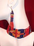 Exotic handmade bead choker with earrings (NS11001) Exotic handmade bead choker with earrings (NS11001)