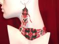 Exquisite handmade bead choker with earrings (NS13001) Exquisite handmade bead choker with earrings (NS13001)