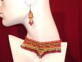 Summery handmade bead choker with earrings (NS14001) Summery handmade bead choker with earrings (NS14001)