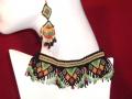 Geometric handmade bead choker with earrings (NS26001) Geometric handmade bead choker with earrings (NS26001)