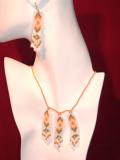Delicate handcrafted bead necklace with earrings (NS31001)