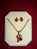 Valentine necklace set with colored stones (FJSJ0080005)