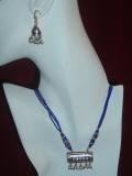 Indian jewellery, colorful Mina-work necklace set (FJTJ350001)