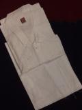 White cotton kurta pajama with embroidery for boys