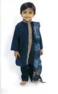 Dark blue kurta pajama with crush dupatta (KP45010)