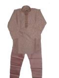 Tell me more about Boys Kurta Pajama, Kids Brown-Gold Jamawar Kurta (KP55011)