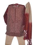 Tell me more about Readymade Kurta Pajama for Kids in Maroon & Cream Color