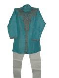 Tell me more about Kids Jodhpuri Sherwani Kurta, Embroidered Blue Sherwani(KP65013)