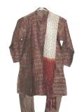 Kurta pajama in maroon & gold color from tissue (KP85003)