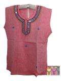 Teen Size Cotton Sleeveless Mirror Work Kurti - Small Teen Size Cotton Sleeveless Mirror Work Kurti - Small