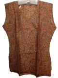 Sleeveless Cotton Silk Printed Kurti / Tunic from India Sleeveless Cotton Silk Printed Kurti / Tunic from India