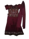 Maroon ghagra choli with pearl, stone & sequin work (LC2206) Maroon ghagra choli with pearl, stone & sequin work (LC2206)