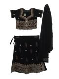 Kids Black Lehenga Choli with Embroidery, Sequins & Mirrors