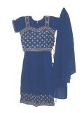 Blue kids lehenga choli ensemble w/ bead & sequin work (LC2504) Blue kids lehenga choli ensemble w/ bead & sequin work (LC2504)