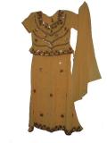 Georgette yellow kids lehenga choli with beadwork (LC2508)