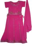 Pink Lehenga Choli with  Sequins & Zari Work (LC2623)