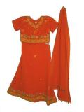 Kids Lehenga Choli,Heavy Bead Work Orange Lehenga Choli (LC2807)