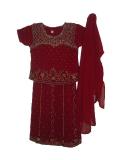 Tell me more about Kids Lehenga, Maroon lehanga choli with stone work (LC3208)