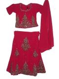 Hot-Pink Kids & Teens Ghagra Choli, Formal Indian Wear (LC4801)