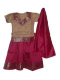 Indian dresses, Tan pattu pavadai lehenga for girls (PV32524) Indian dresses, Tan pattu pavadai lehenga for girls (PV32524)