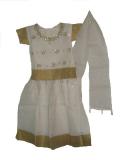 South Indian outfit, Cream pavada with bead work (PV39502) South Indian outfit, Cream pavada with bead work (PV39502)