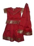 Tell me more about Indian children's clothing, South Indian pattu lehenga (PV39511)