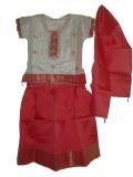 South Indian Kids Wear, Pink Pavada with Bead Work (PV52010) South Indian Kids Wear, Pink Pavada with Bead Work (PV52010)