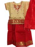Kids Indian Dress, Kids Indian Pattu Pavadai Lehenga (PV52016)