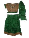 Childrens Pavada, Green Pattu Pavadai Lehenga Blouse (PV65001) Childrens Pavada, Green Pattu Pavadai Lehenga Blouse (PV65001)