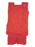 Tell me more about Festive red & orange lahariya salwar suit (SS1101)