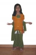 Pant-style salwar kameez in georgette w/ bead work (SS1402)