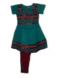 Embellished anarkali churidar kameez in cotton for kids (SS2513)