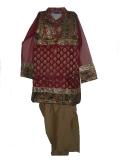 Kids Punjabi Salwar Kurta in Red & Mehndi Color (SS2516)