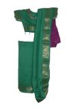 Tell me more about Readymade sari, sea green Indian silk sari for girls (SR40032)
