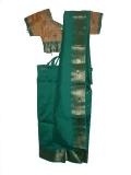 Saree Blouse for Girls, Readymade Green & Tan Saree (SR52012) Saree Blouse for Girls, Readymade Green & Tan Saree (SR52012)