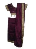 Easy to Wear Readymade Purple Silk Sari for Girls (SR52030)