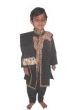 Hand embroidered black kurta sherwani suit online (KP10501)