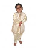 Cream hand embroidered kids kurta sherwani suit (KP65003)